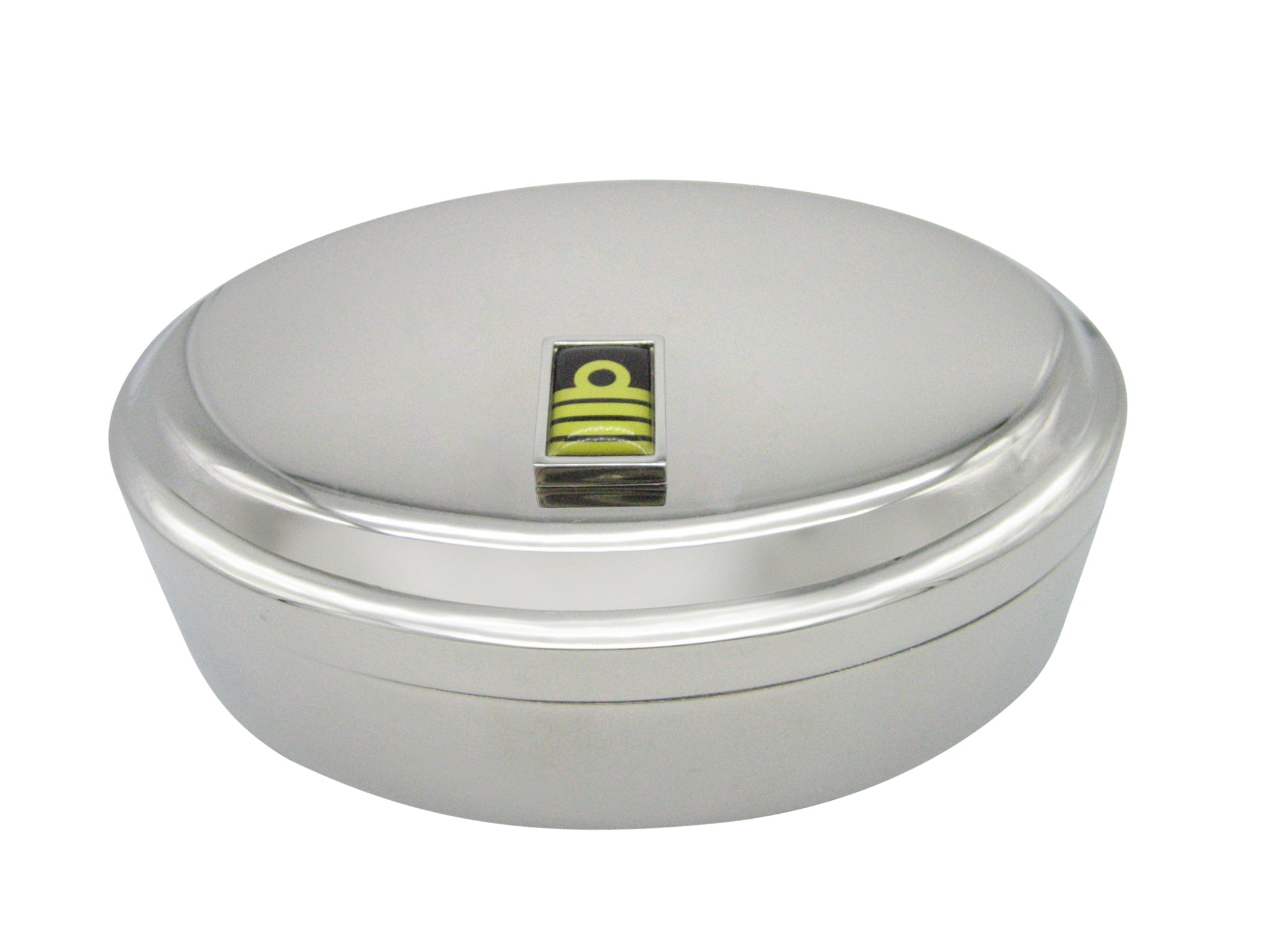 Thick Bordered Rectangular Nautical Captain Rank Oval Trinket Jewelry Box
