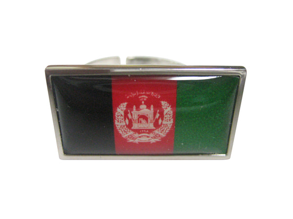 Thin Bordered Afghanistan Flag Adjustable Size Fashion Ring