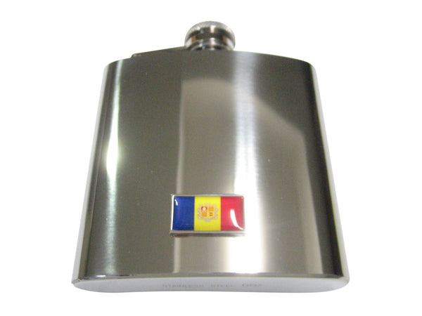 Thin Bordered Andorra Flag 6oz Flask