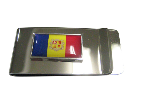 Thin Bordered Andorra Flag Money Clip