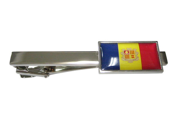 Thin Bordered Andorra Flag Tie Clip