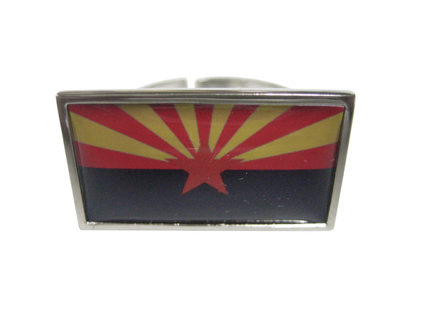 Thin Bordered Arizona State Flag Adjustable Size Fashion Ring