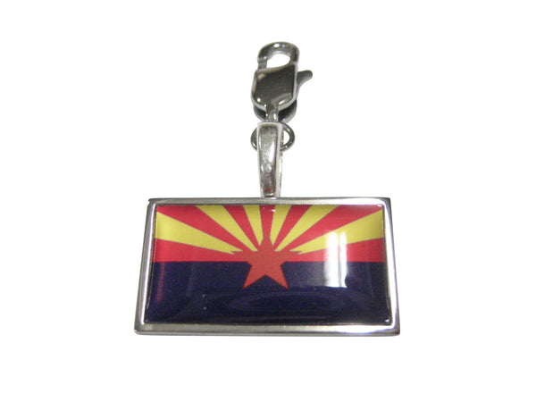 Thin Bordered Arizona State Flag Pendant Zipper Pull Charm