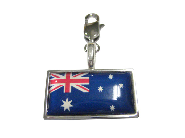 Thin Bordered Australia Flag Pendant Zipper Pull Charm