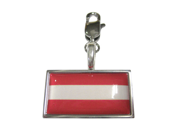 Thin Bordered Austria Flag Pendant Zipper Pull Charm