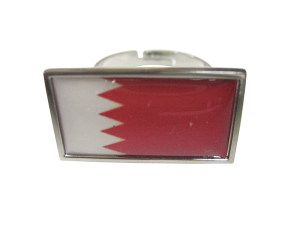 Thin Bordered Bahrain Flag Adjustable Size Fashion Ring