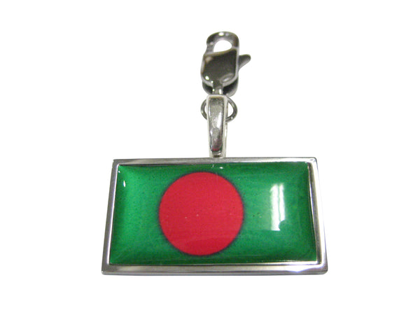 Thin Bordered Bangladesh Flag Pendant Zipper Pull Charm