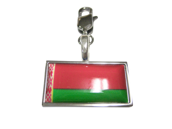 Thin Bordered Belarus Flag Pendant Zipper Pull Charm
