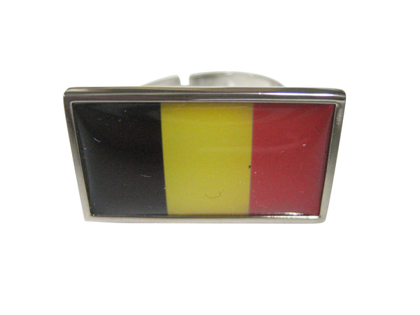 Thin Bordered Belgium Flag Adjustable Size Fashion Ring