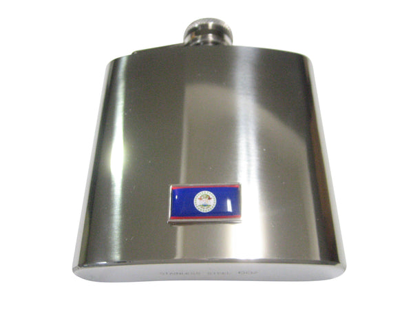 Thin Bordered Belize Flag 6oz Flask