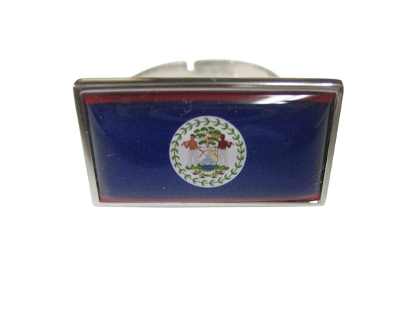 Thin Bordered Belize Flag Adjustable Size Fashion Ring