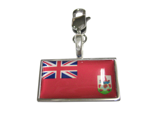 Thin Bordered Bermuda Flag Pendant Zipper Pull Charm