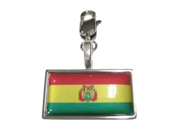 Thin Bordered Bolivia Flag Pendant Zipper Pull Charm