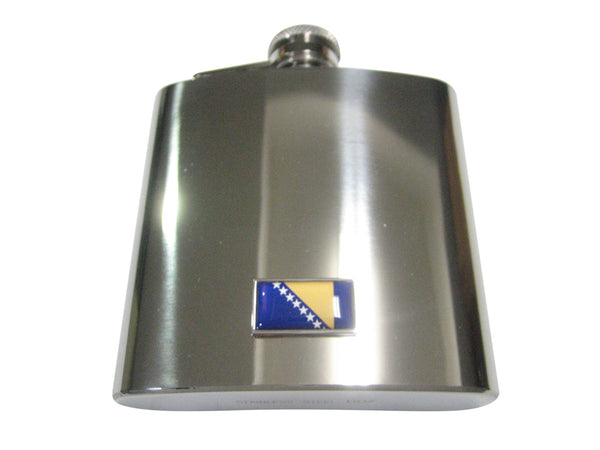 Thin Bordered Bosnia and Herzegovina Flag 6oz Flask