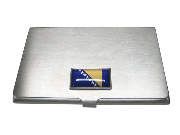 Thin Bordered Bosnia and Herzegovina Flag Business Card Holder