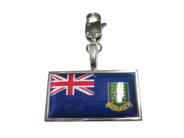 Thin Bordered British Virgin Islands Flag Pendant Zipper Pull Charm