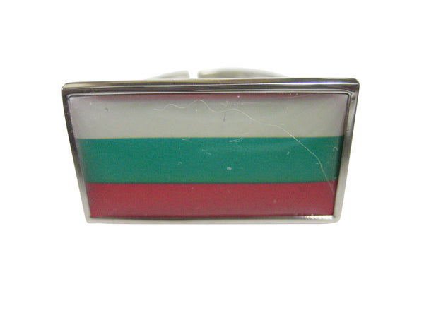 Thin Bordered Bulgaria Flag Adjustable Size Fashion Ring