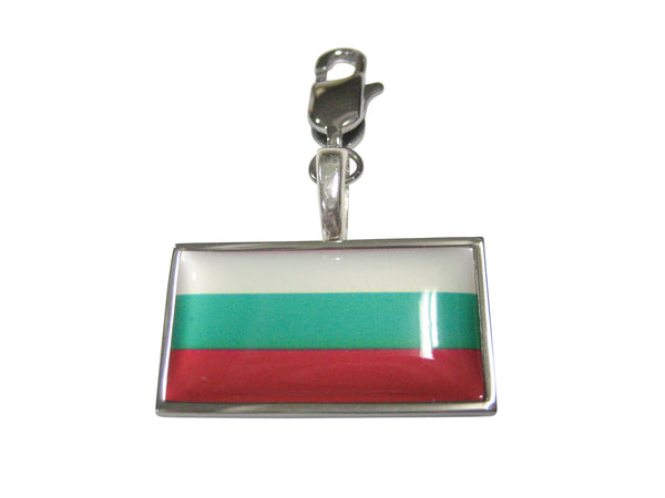 Thin Bordered Bulgaria Flag Pendant Zipper Pull Charm