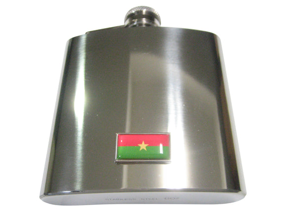 Thin Bordered Burkina Faso Flag 6oz Flask