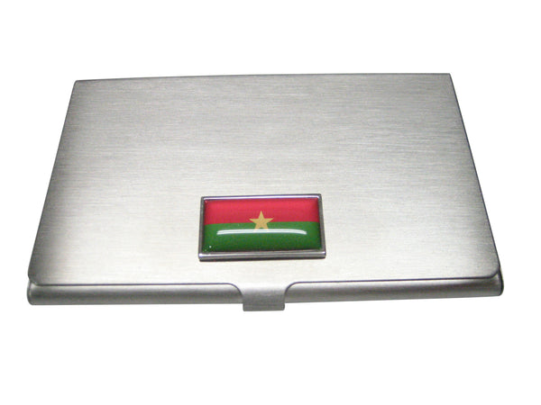 Thin Bordered Burkina Faso Flag Business Card Holder