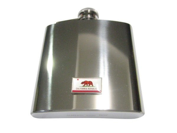 Thin Bordered California State Flag 6oz Flask