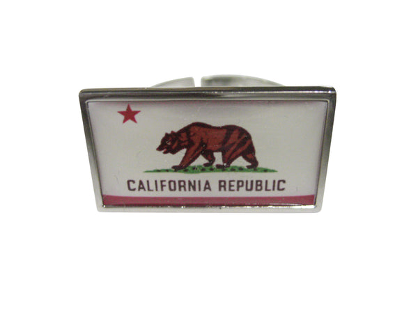 Thin Bordered California State Flag Adjustable Size Fashion Ring