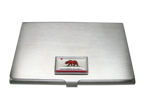 Thin Bordered California State Flag Business Card Holder