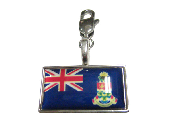 Thin Bordered Cayman Islands Flag Pendant Zipper Pull Charm