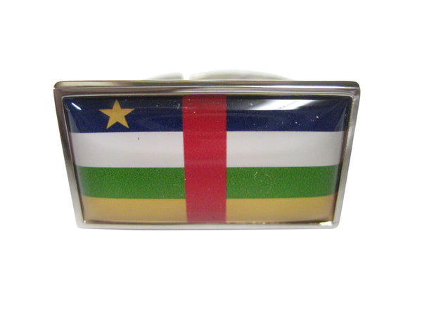 Thin Bordered Central African Republic Flag Adjustable Size Fashion Ring