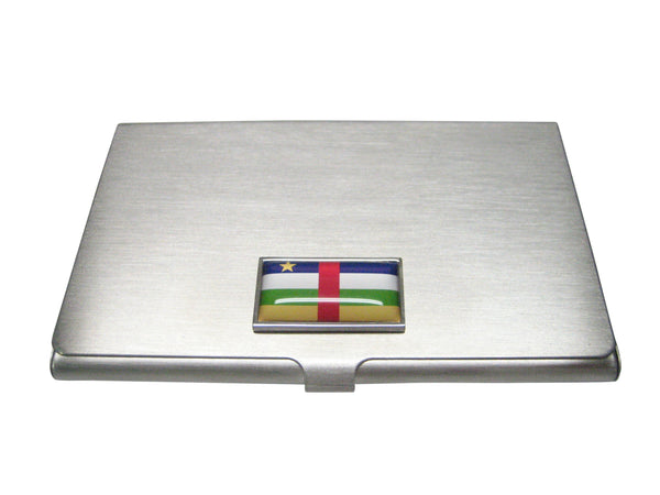 Thin Bordered Central African Republic Flag Business Card Holder