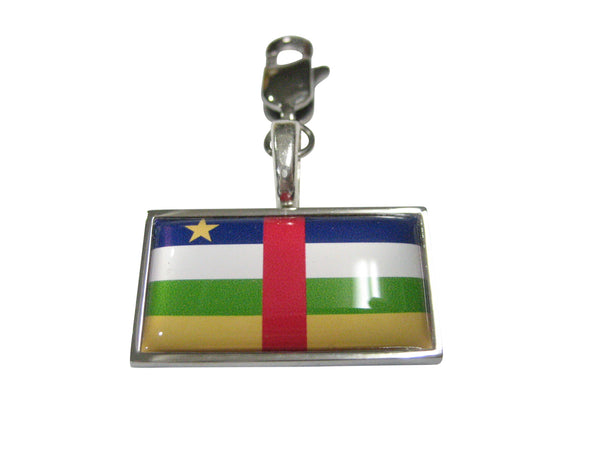 Thin Bordered Central African Republic Flag Pendant Zipper Pull Charm