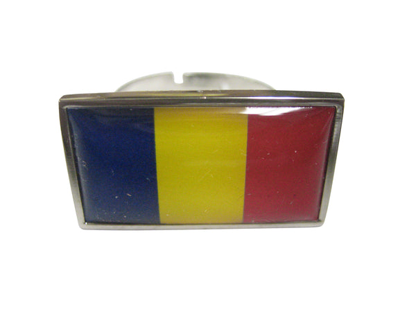 Thin Bordered Chad Flag Adjustable Size Fashion Ring
