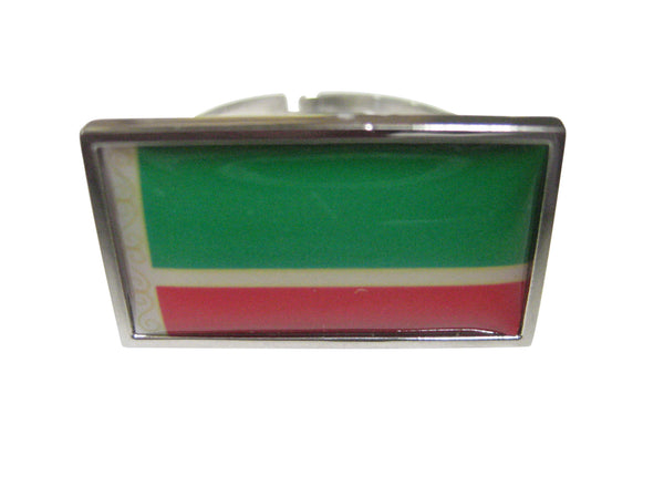 Thin Bordered Chechnya Flag Adjustable Size Fashion Ring