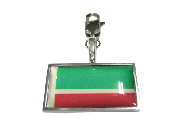 Thin Bordered Chechnya Flag Pendant Zipper Pull Charm