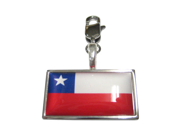 Thin Bordered Chile Flag Pendant Zipper Pull Charm