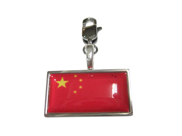 Thin Bordered China Flag Pendant Zipper Pull Charm