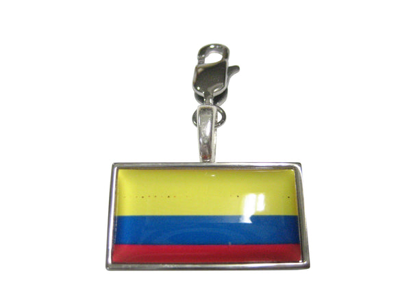 Thin Bordered Colombia Flag Pendant Zipper Pull Charm