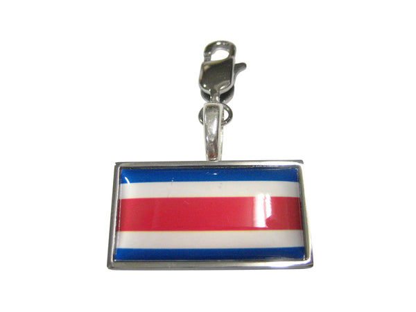 Thin Bordered Costa Rica Flag Pendant Zipper Pull Charm