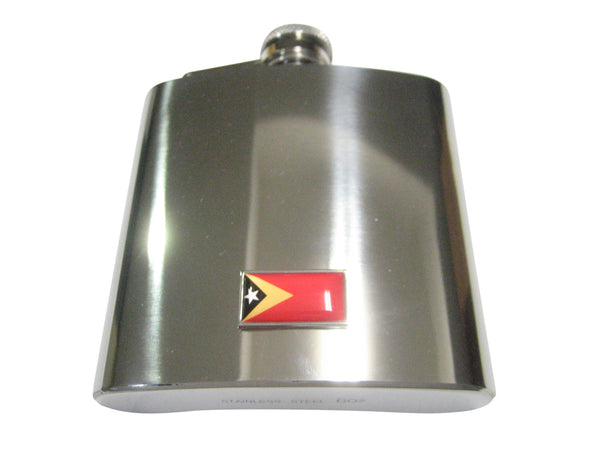 Thin Bordered Democratic Republic of Timor Leste Flag 6oz Flask