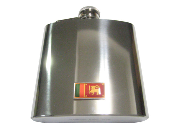 Thin Bordered Democratic Socialist Republic of Sri Lanka Flag 6oz Flask