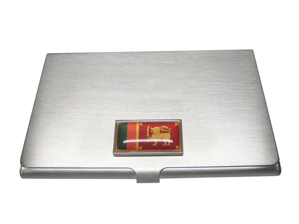 Thin Bordered Democratic Socialist Republic of Sri Lanka Flag Business Card Holder