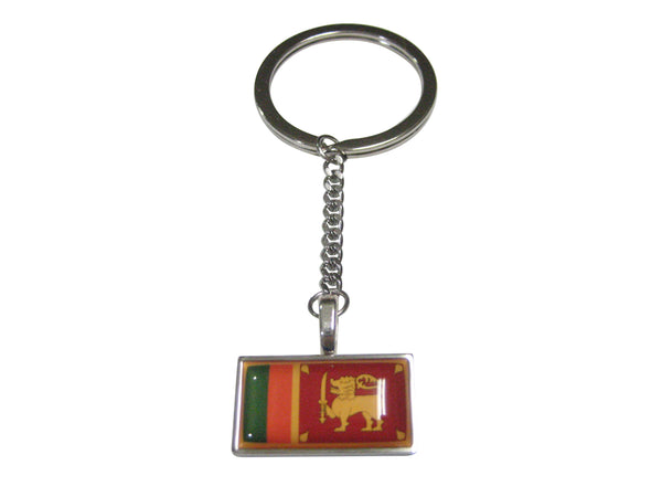 Thin Bordered Democratic Socialist Republic of Sri Lanka Flag Pendant Keychain