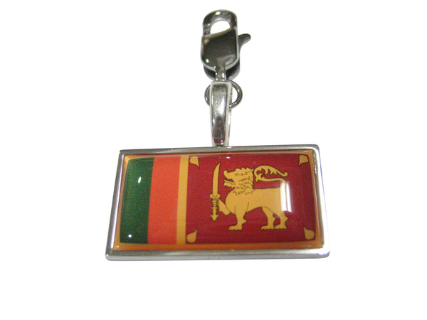 Thin Bordered Democratic Socialist Republic of Sri Lanka Flag Pendant Zipper Pull Charm