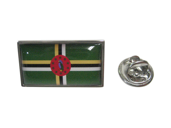 Thin Bordered Dominica Flag Lapel Pin
