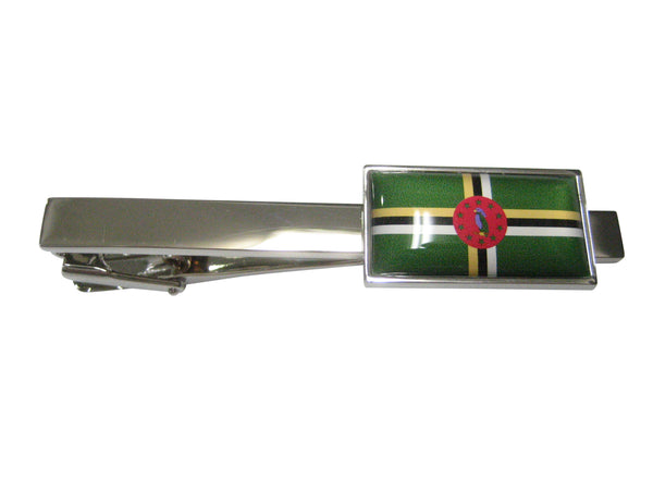 Thin Bordered Dominica Flag Tie Clip