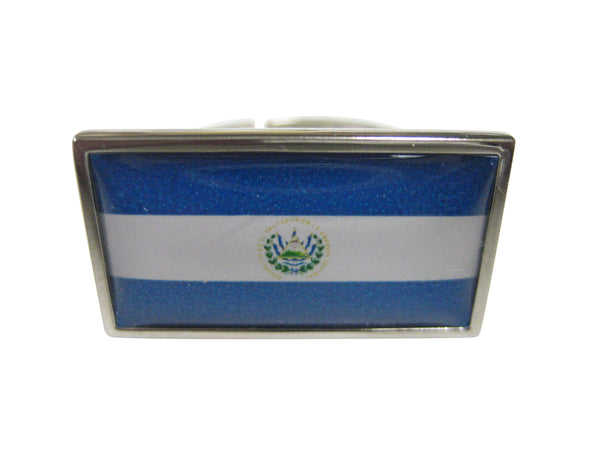 Thin Bordered El Salvador Flag Adjustable Size Fashion Ring
