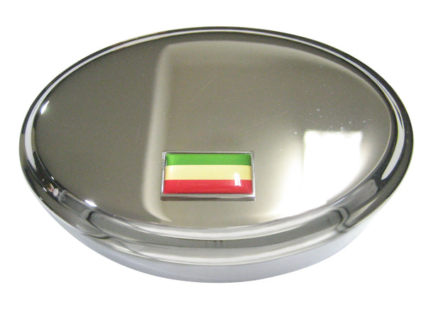 Thin Bordered Federal Democratic Republic of Ethiopia Flag Oval Trinket Jewelry Box