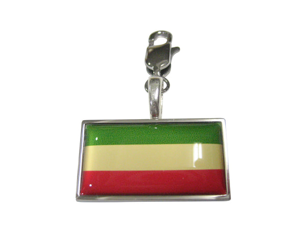 Thin Bordered Federal Democratic Republic of Ethiopia Flag Pendant Zipper Pull Charm