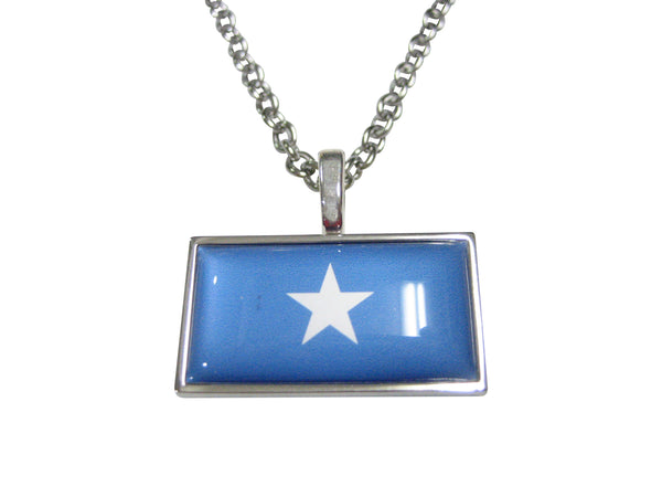 Thin Bordered Federal Republic of Somalia Flag Pendant Necklace