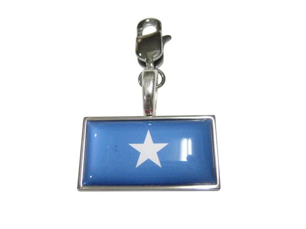 Thin Bordered Federal Republic of Somalia Flag Pendant Zipper Pull Charm